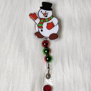 Snowman Retractable Badge Reel